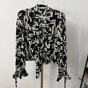 Elegant Black and White Women's Blouse